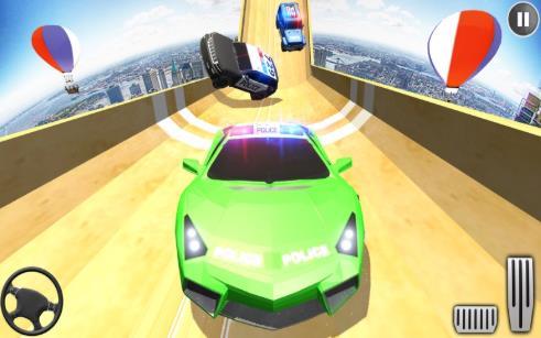 警察超级坡道汽车特技3D苹果版